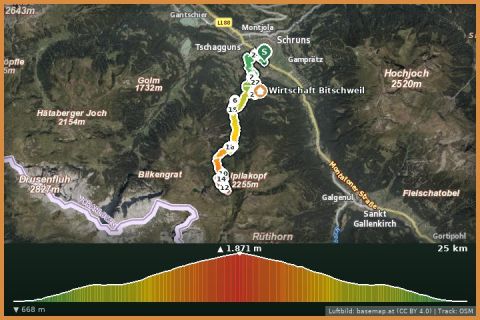 Karte: Tilisunaalpe Tour