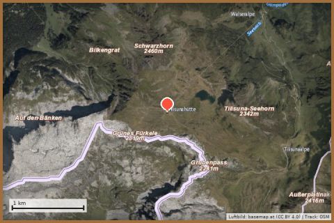 Karte: Tilisunahütte auf 2.211 m