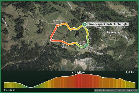 Karte: Tschengla-Rundweg zu den Steinkreisen