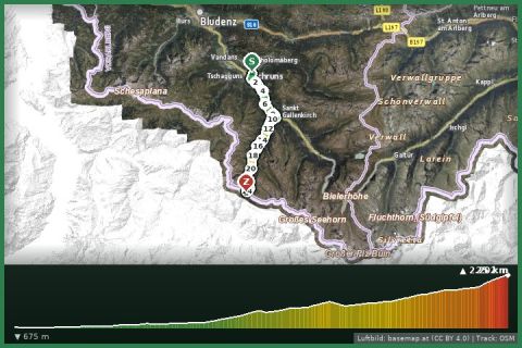 Karte: Via Valtellina Montafon