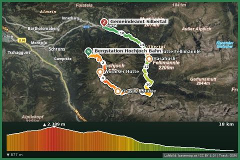 Karte: Vom Hochjoch über die Alpguesalpe ins Silbertal