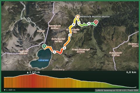 Karte: Vom Lünersee über die Lünerkrinne ins Rellstal