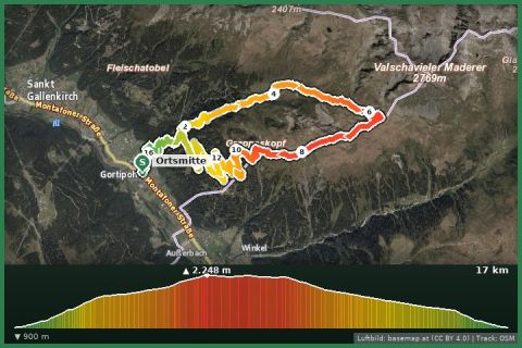 Karte: Von Gortipohl auf den Grappeskopf