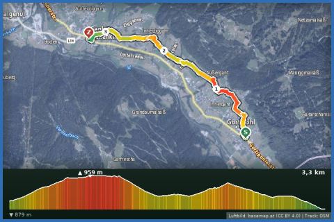Karte: Von Gortipohl über Innergant und Innerziggam nach St. Gallenkirch