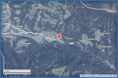 Karte: Von Silbertal zur Almhütte Fellimännle und retour