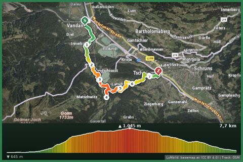 Karte: Von Vandans über Latschau nach Tschagguns