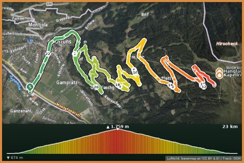 Karte: Vorderkapellalpe Tour