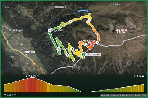 Karte: Wanderung zur Netzaalpe (ab Bike & Hike Ständer)
