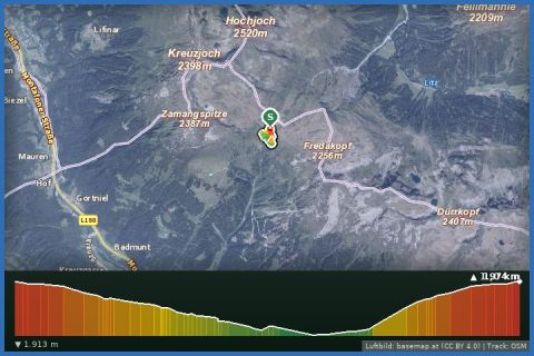 Karte: Wanderweg Grasjoch