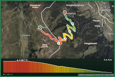 Karte: Wanderweg Lifinar