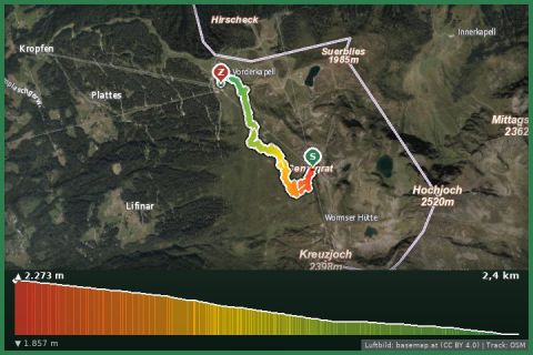 Karte: Wanderweg Wang