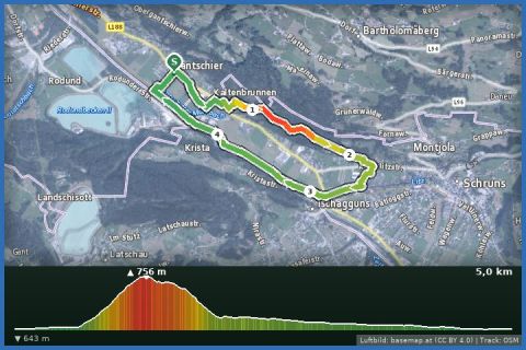 Karte: Winterwanderweg Gantschier